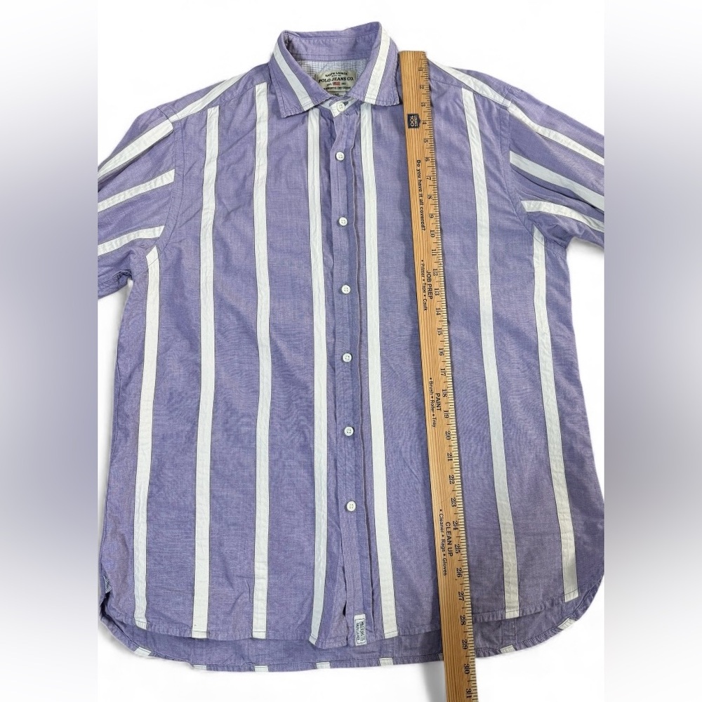 Polo Jeans Co Ralph Lauren Men’s L French Cuff Striped Shirt Vintage Y2K - Picture 9 of 9